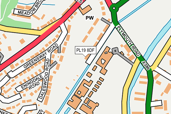 PL19 8DF map - OS OpenMap – Local (Ordnance Survey)