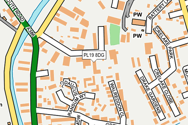 PL19 8DG map - OS OpenMap – Local (Ordnance Survey)