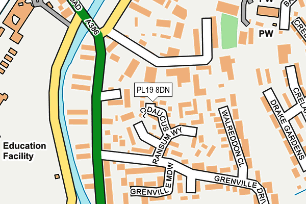 PL19 8DN map - OS OpenMap – Local (Ordnance Survey)