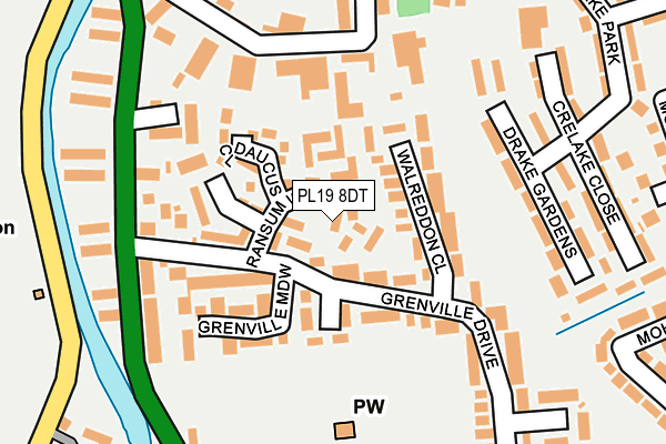 PL19 8DT map - OS OpenMap – Local (Ordnance Survey)
