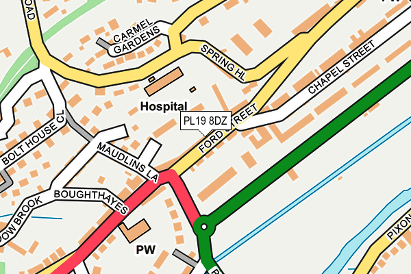 PL19 8DZ map - OS OpenMap – Local (Ordnance Survey)