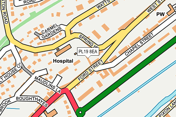 PL19 8EA map - OS OpenMap – Local (Ordnance Survey)
