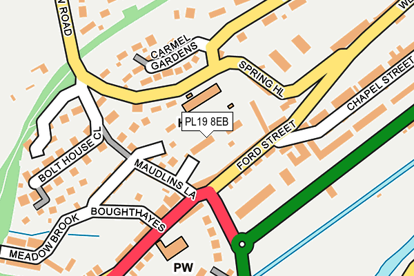 PL19 8EB map - OS OpenMap – Local (Ordnance Survey)