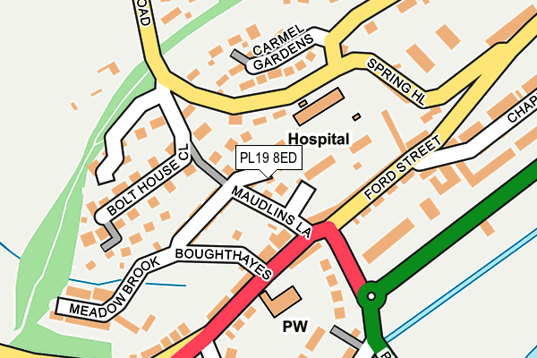 PL19 8ED map - OS OpenMap – Local (Ordnance Survey)