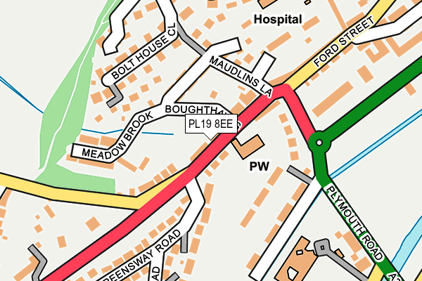 PL19 8EE map - OS OpenMap – Local (Ordnance Survey)