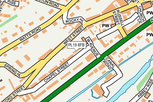 PL19 8FB map - OS OpenMap – Local (Ordnance Survey)