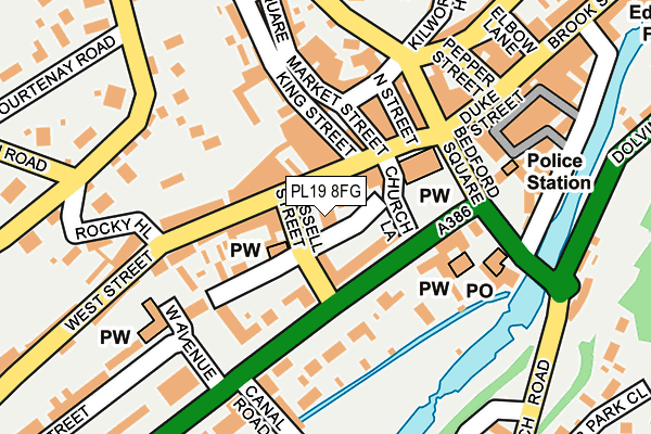 PL19 8FG map - OS OpenMap – Local (Ordnance Survey)
