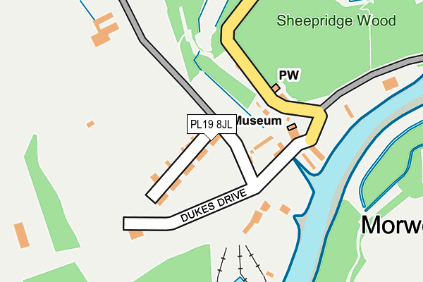 PL19 8JL map - OS OpenMap – Local (Ordnance Survey)