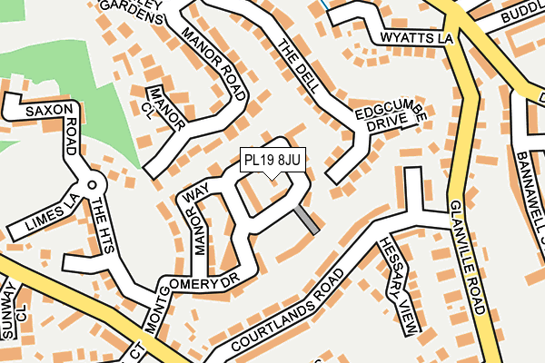 PL19 8JU map - OS OpenMap – Local (Ordnance Survey)