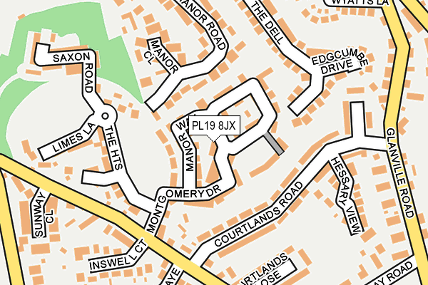 PL19 8JX map - OS OpenMap – Local (Ordnance Survey)