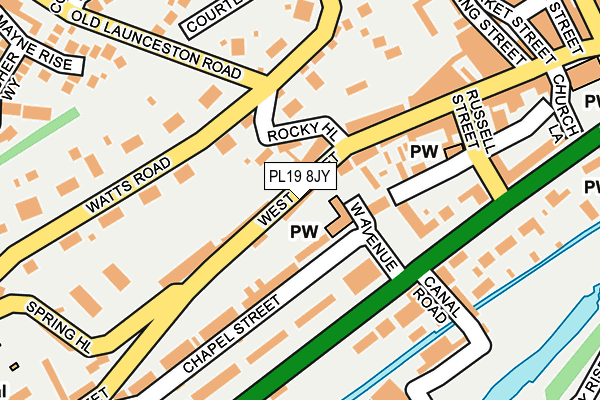 PL19 8JY map - OS OpenMap – Local (Ordnance Survey)