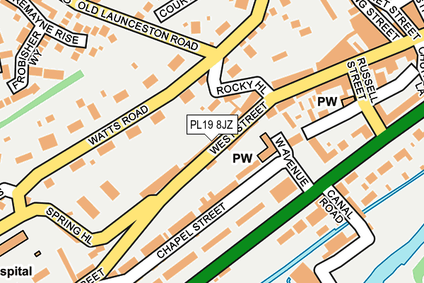 PL19 8JZ map - OS OpenMap – Local (Ordnance Survey)