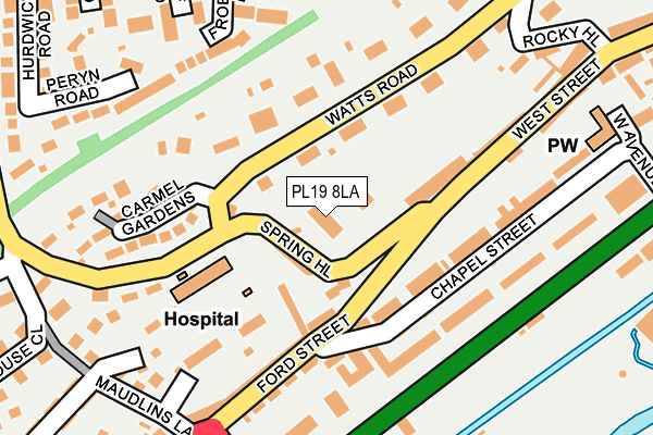 PL19 8LA map - OS OpenMap – Local (Ordnance Survey)