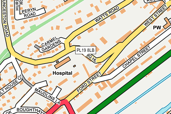 PL19 8LB map - OS OpenMap – Local (Ordnance Survey)