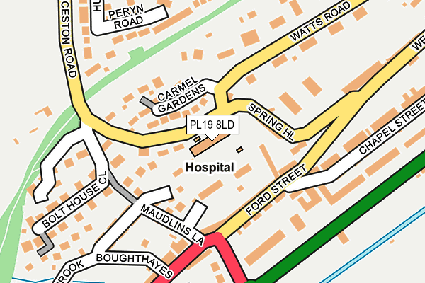 PL19 8LD map - OS OpenMap – Local (Ordnance Survey)