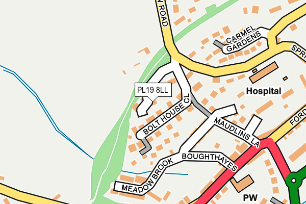 PL19 8LL map - OS OpenMap – Local (Ordnance Survey)