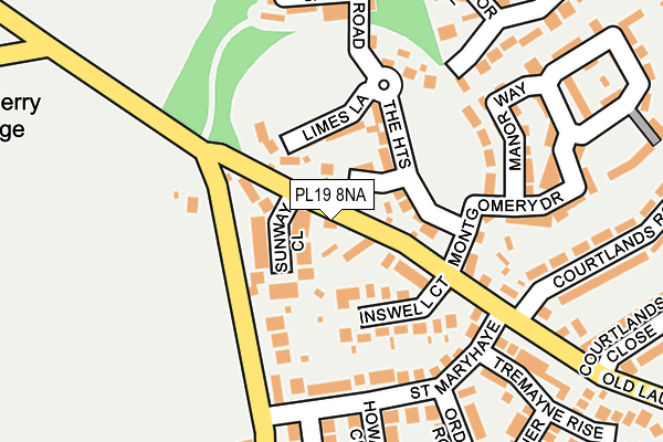 PL19 8NA map - OS OpenMap – Local (Ordnance Survey)