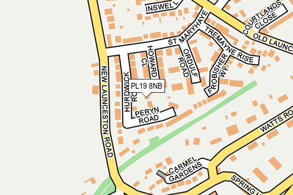 PL19 8NB map - OS OpenMap – Local (Ordnance Survey)
