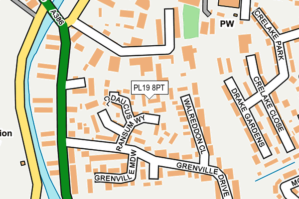 PL19 8PT map - OS OpenMap – Local (Ordnance Survey)