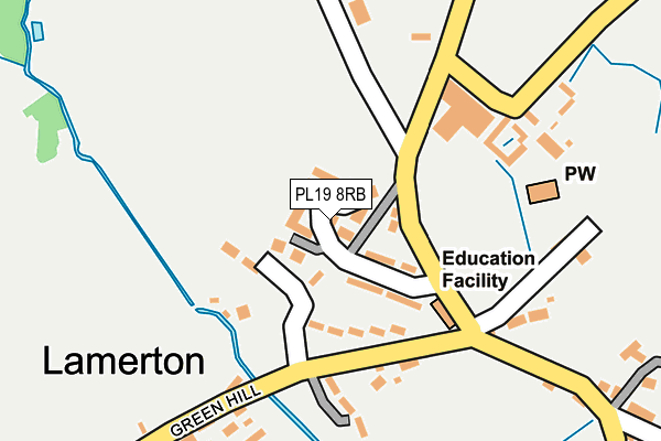 PL19 8RB map - OS OpenMap – Local (Ordnance Survey)