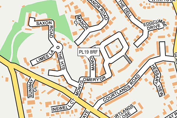 PL19 8RF map - OS OpenMap – Local (Ordnance Survey)