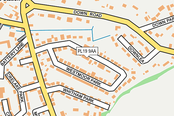 PL19 9AA map - OS OpenMap – Local (Ordnance Survey)