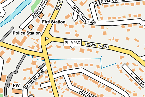 PL19 9AD map - OS OpenMap – Local (Ordnance Survey)