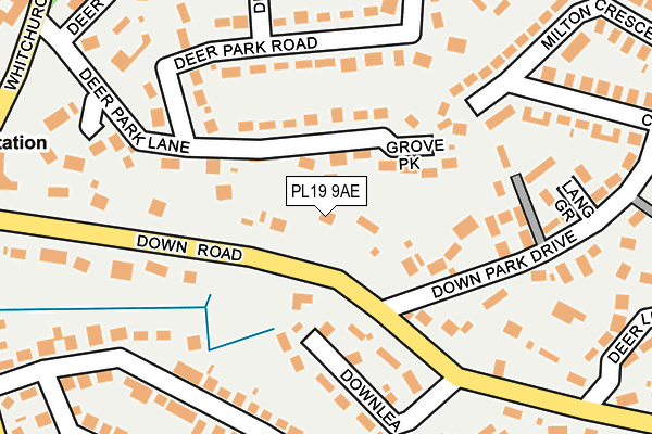 PL19 9AE map - OS OpenMap – Local (Ordnance Survey)