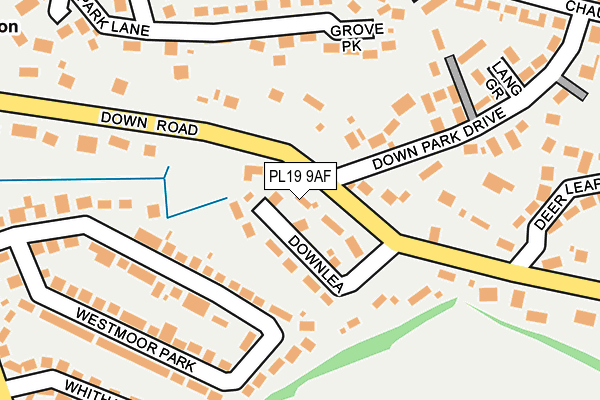 PL19 9AF map - OS OpenMap – Local (Ordnance Survey)