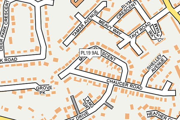 PL19 9AL map - OS OpenMap – Local (Ordnance Survey)