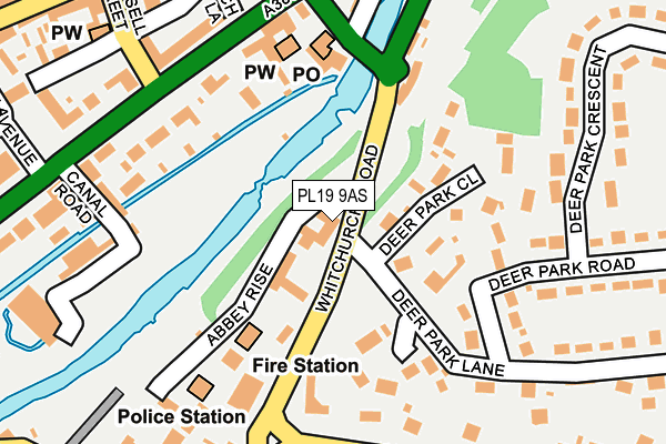 PL19 9AS map - OS OpenMap – Local (Ordnance Survey)