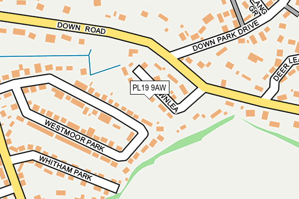 PL19 9AW map - OS OpenMap – Local (Ordnance Survey)