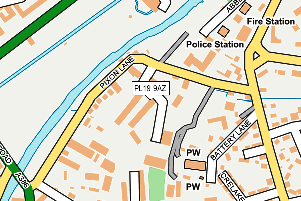 PL19 9AZ map - OS OpenMap – Local (Ordnance Survey)