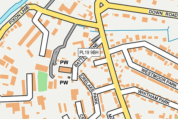 PL19 9BH map - OS OpenMap – Local (Ordnance Survey)