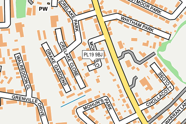 PL19 9BJ map - OS OpenMap – Local (Ordnance Survey)