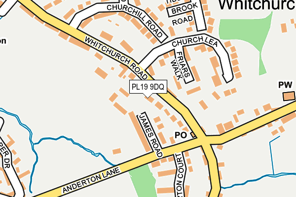 PL19 9DQ map - OS OpenMap – Local (Ordnance Survey)