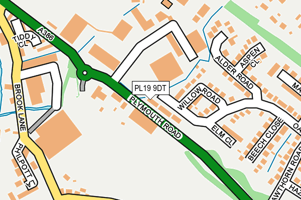 PL19 9DT map - OS OpenMap – Local (Ordnance Survey)