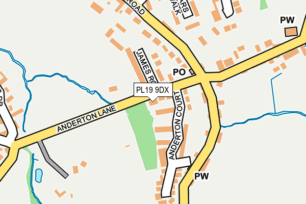 PL19 9DX map - OS OpenMap – Local (Ordnance Survey)