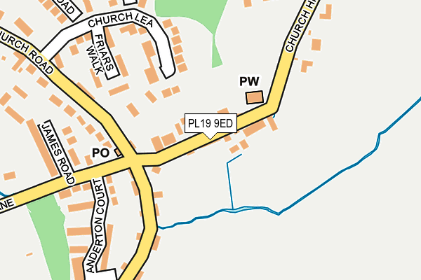 PL19 9ED map - OS OpenMap – Local (Ordnance Survey)