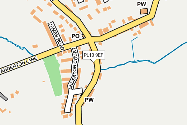 PL19 9EF map - OS OpenMap – Local (Ordnance Survey)