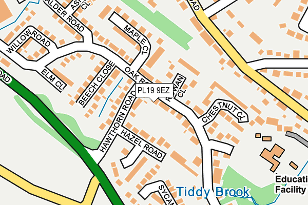 PL19 9EZ map - OS OpenMap – Local (Ordnance Survey)