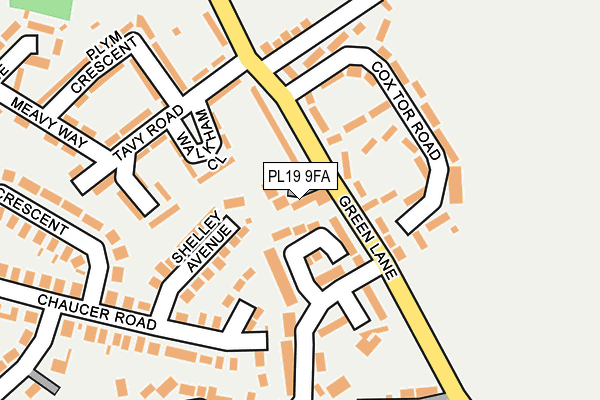 PL19 9FA map - OS OpenMap – Local (Ordnance Survey)