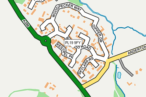 PL19 9FY map - OS OpenMap – Local (Ordnance Survey)