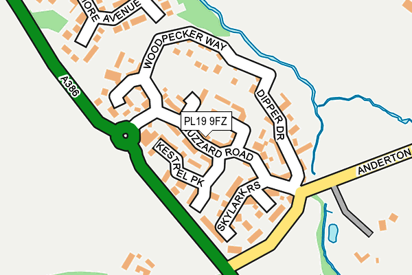 PL19 9FZ map - OS OpenMap – Local (Ordnance Survey)