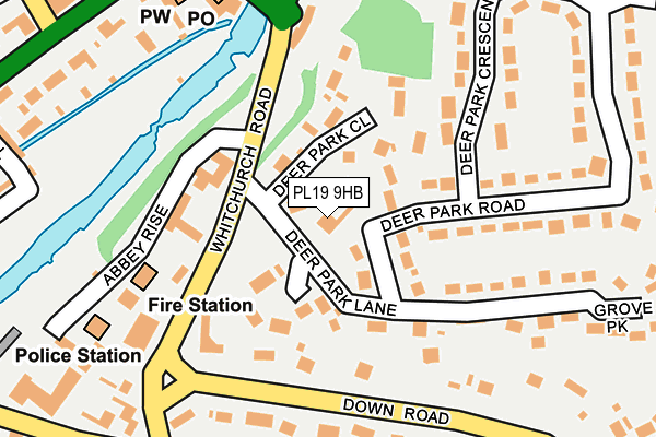 PL19 9HB map - OS OpenMap – Local (Ordnance Survey)