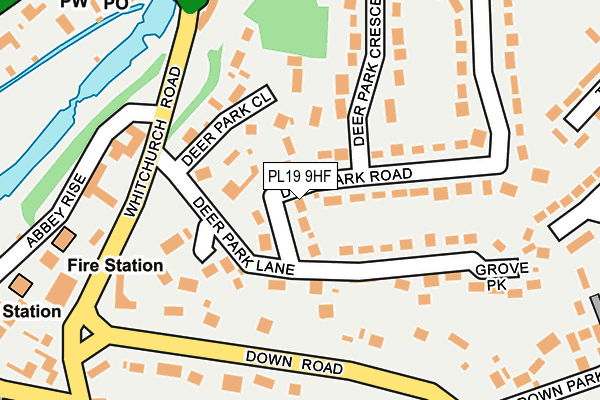 PL19 9HF map - OS OpenMap – Local (Ordnance Survey)