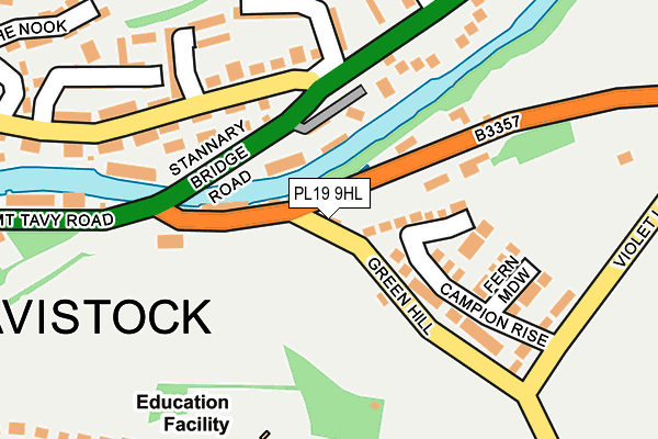 PL19 9HL map - OS OpenMap – Local (Ordnance Survey)