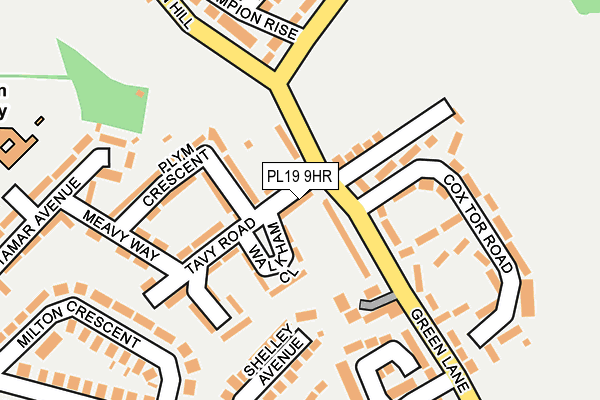 PL19 9HR map - OS OpenMap – Local (Ordnance Survey)
