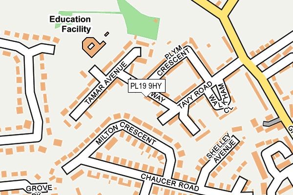 PL19 9HY map - OS OpenMap – Local (Ordnance Survey)