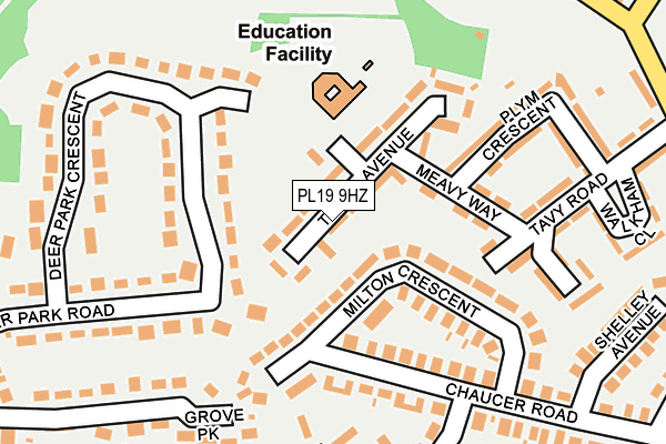 PL19 9HZ map - OS OpenMap – Local (Ordnance Survey)